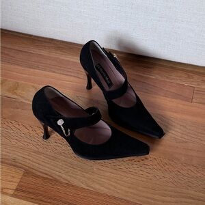 Nando Muzi Vintage Women’s Black Suede Heel Pumps Size 36